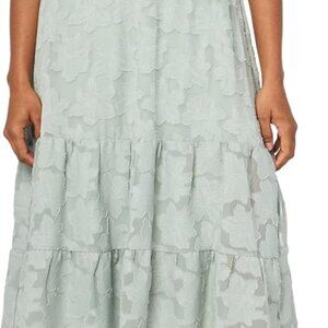 Women's Sleeveless Empire Waist Midi Dress Sage X-Small Polyester Casual